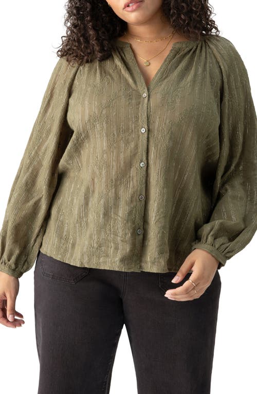 Shop Sanctuary Embroidered Shimmer Top In Burnt Olive