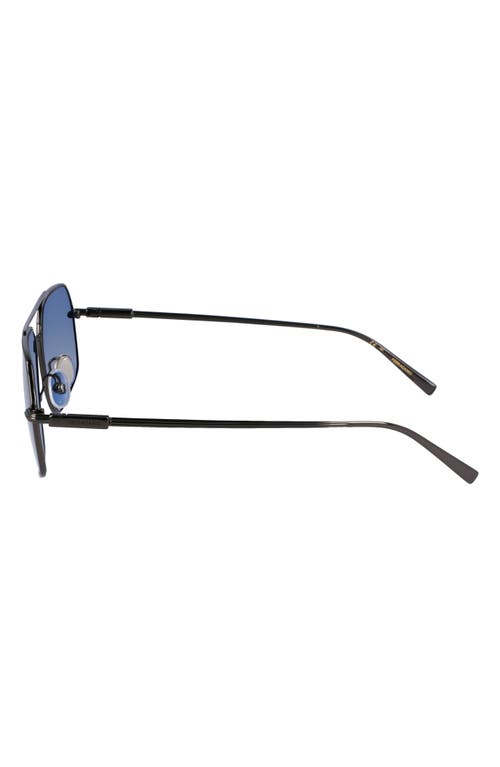 Shop Ferragamo Prisma 58mm Navigator Sunglasses In Dark Gunmetal/blue