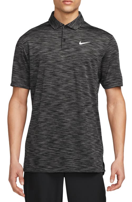 Shop Nike Golf Dri-fit Tour Space Dye Performance Golf Polo In Black/iron Grey/white