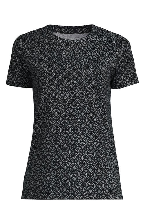 Shop Lands' End Relaxed Supima Cotton Crew Neck T-shirt In Black Circle Geos