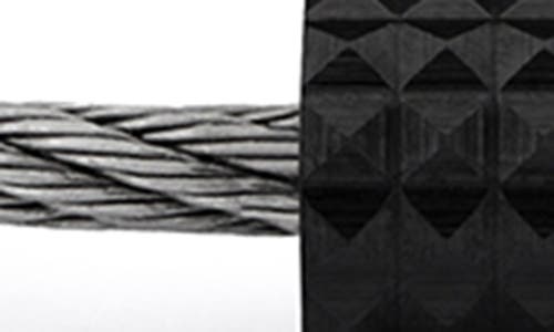 Shop Le Gramme 7g Black Ceramic Pyramid Cable Bracelet In Black Ceramic/black Silver