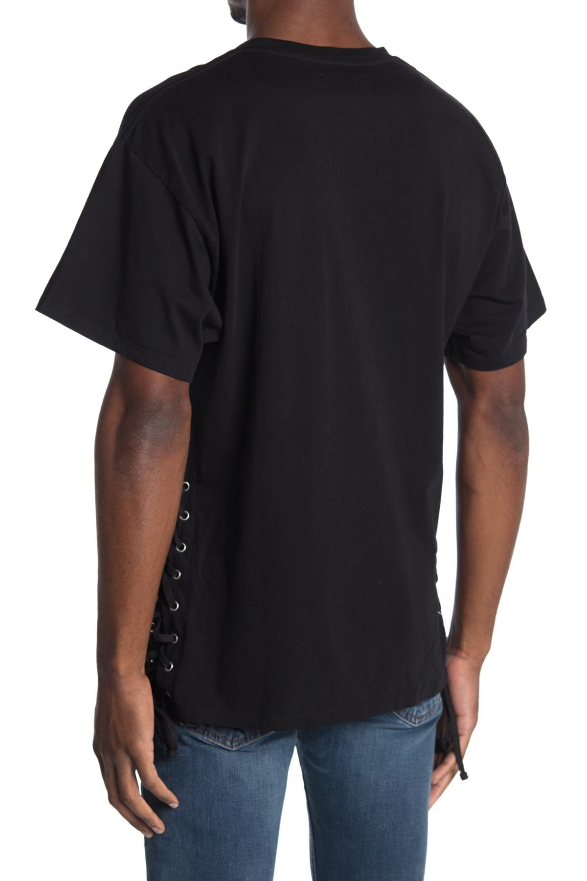Faith Connexion Box Side Lace-up T-shirt In Black