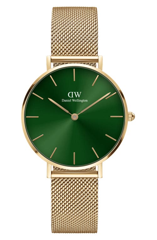 Daniel Wellington Women's Petite Emerald 23k Gold Pvd Plated Stainless Steel Watch 32mm In Gold/emerald