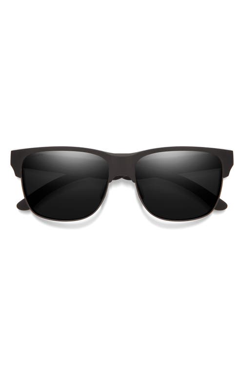 Lowdown 56mm ChromaPop Polarized Browline Sunglasses in Matte Black /Black