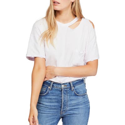 Free People Lucky Distressed Tee, Purple