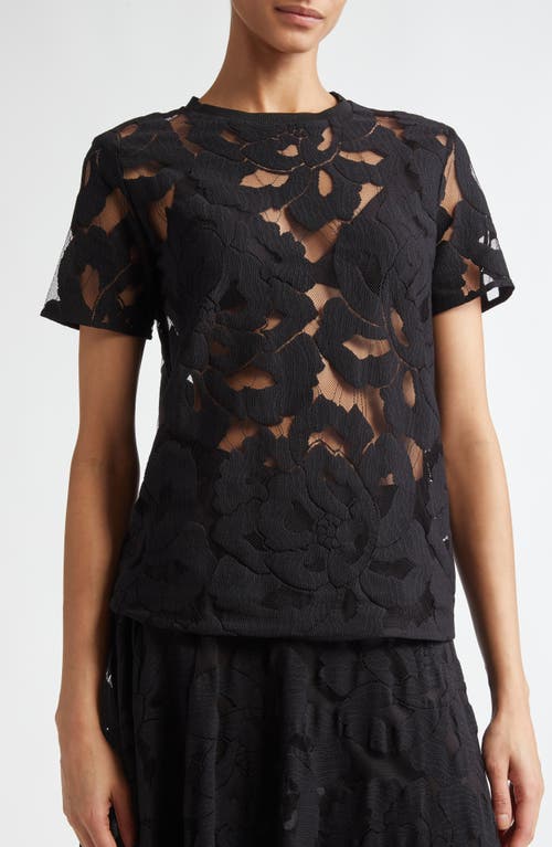 Shop Max Mara Studio Derna Floral Lace Top In Black