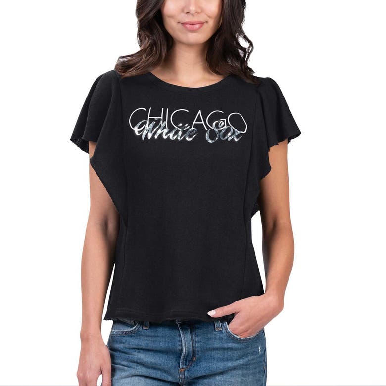 Shop G-iii 4her By Carl Banks Black Chicago White Sox Crowd Wave T-shirt