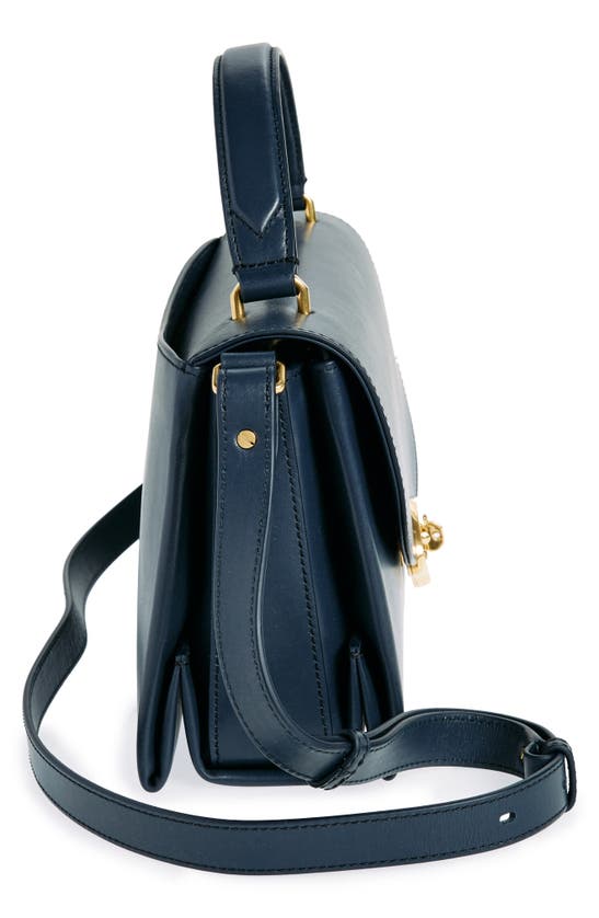 Mulberry Lana High Gloss Leather Top Handle Bag In Night Sky