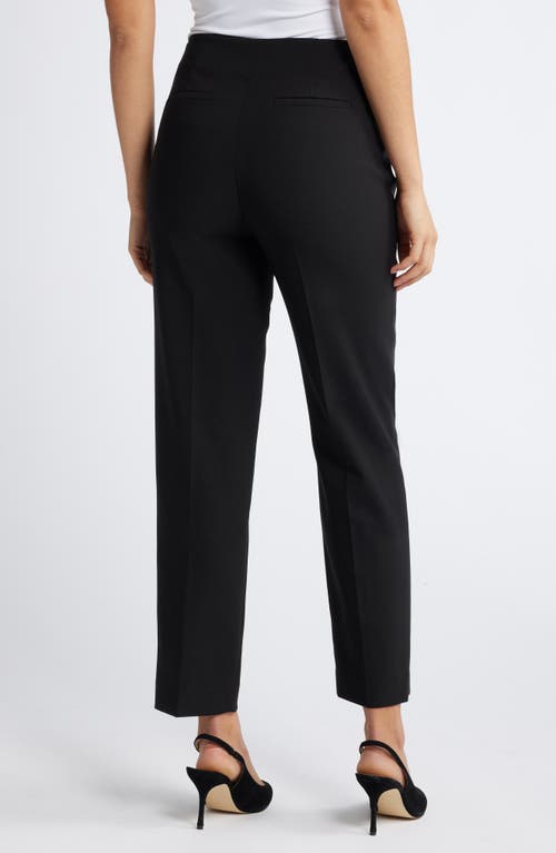 Shop Anne Klein Hollywood Waist Side Zip Straight Leg Pants In Anne Black