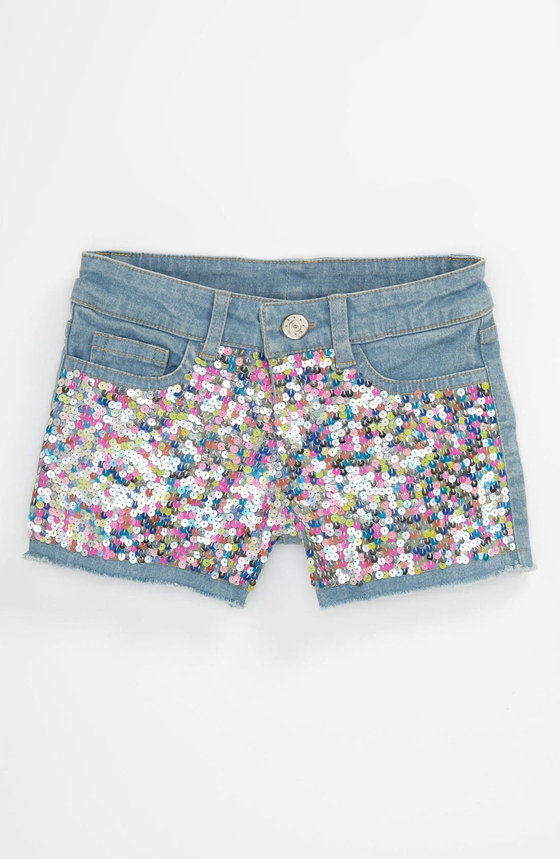 Flowers by Zoe Sequin Denim Shorts (Little Girls) Nordstrom