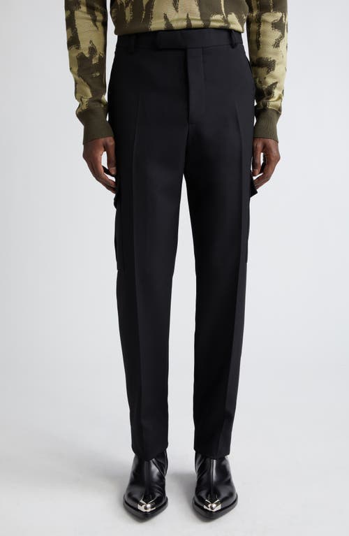 Alexander McQueen Wool Military Cigarette Cargo Trousers Black at Nordstrom, Us