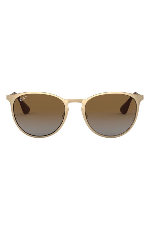 Ray-Ban Erika 54mm Polarized Sunglasses in Matte Gold at Nordstrom