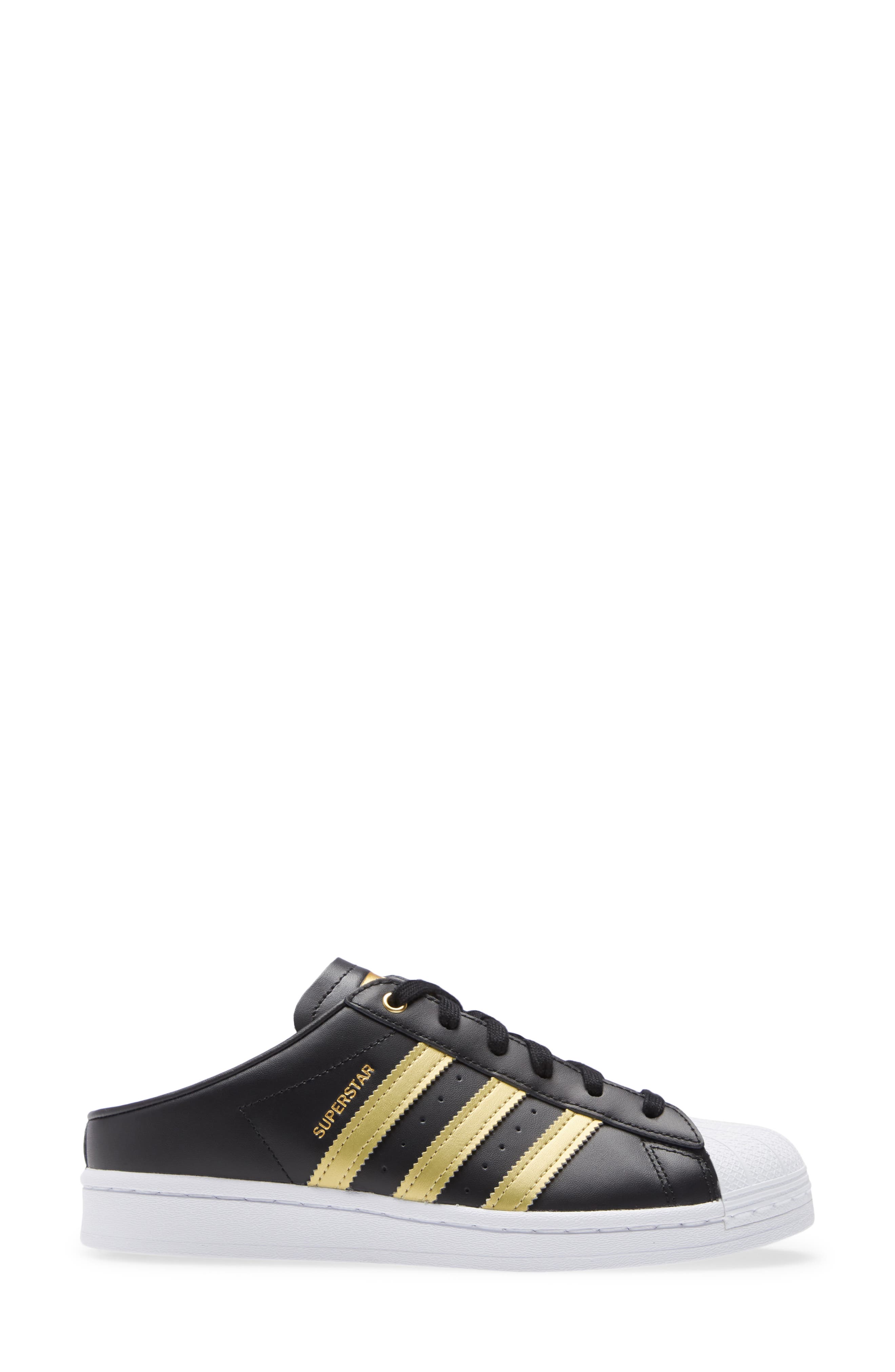 adidas superstar womens black and gold