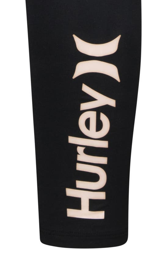 Shop Hurley Kids' 2-pack Assorted Leggings In Pink Tie Dye/black