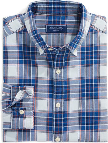 vineyard vines Indigo Plaid Twill Button Down Shirt Nordstrom