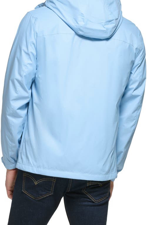 Tommy Hilfiger Hooded Rain Slicker Jacket In Powder Blue