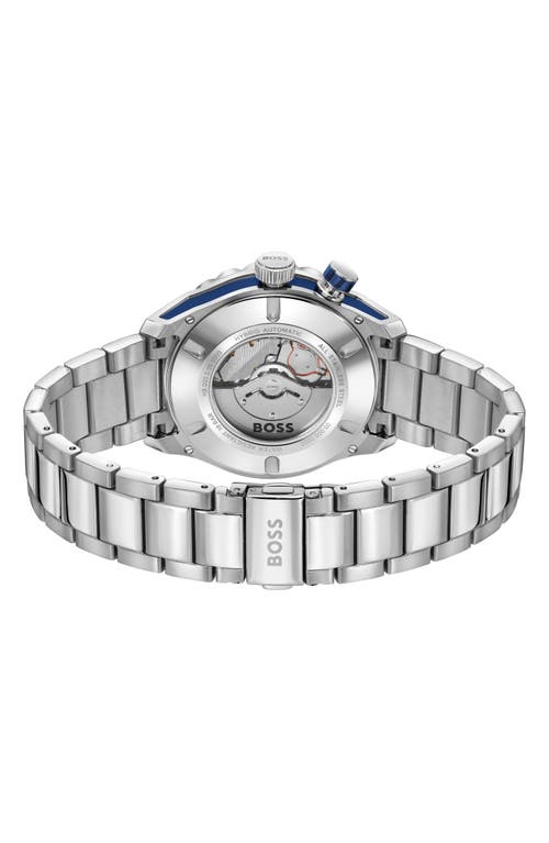 Shop Hugo Boss Boss Matic Bracelet Watch, 42mm In Silver/blue