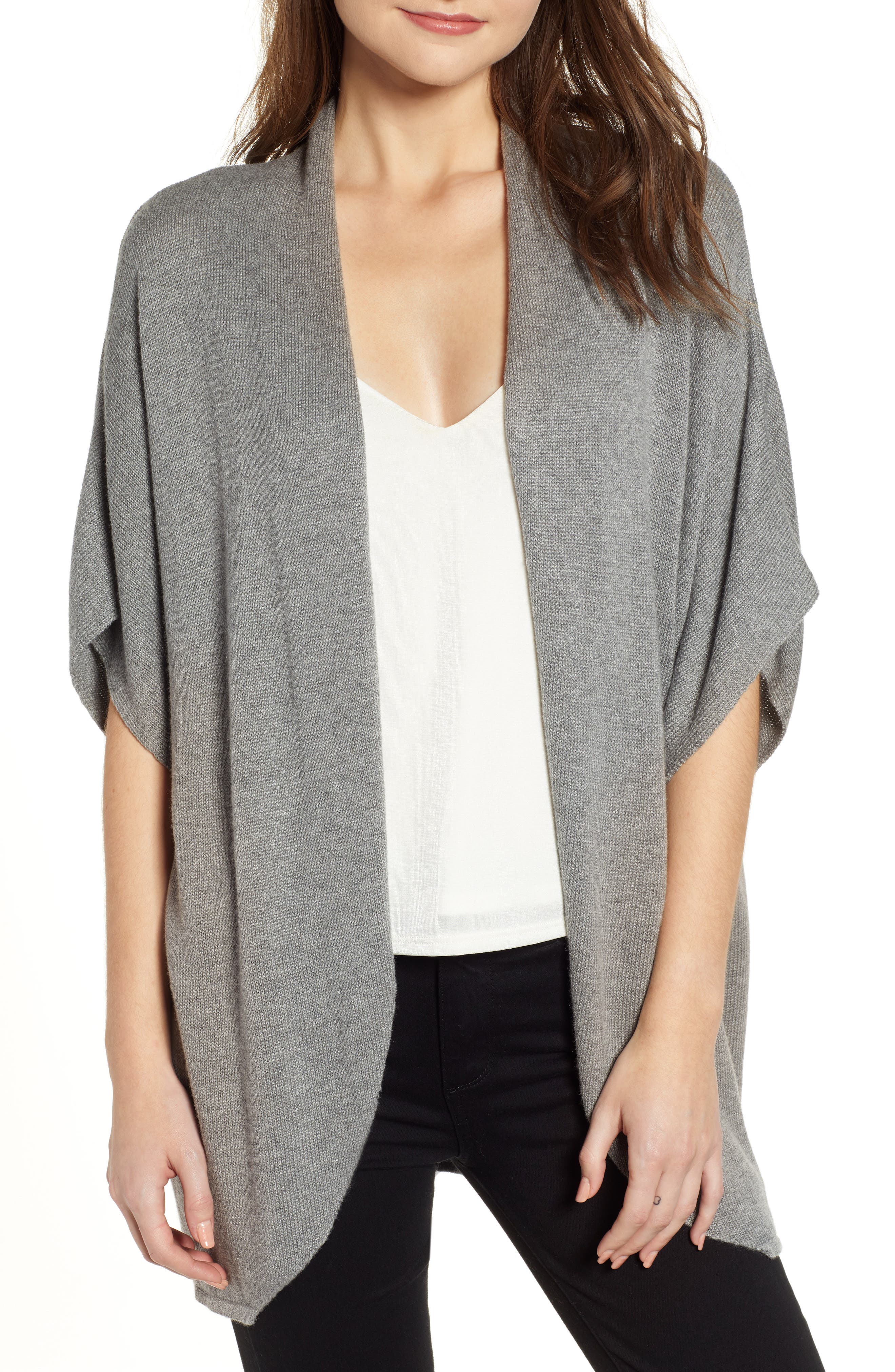 Leith Dolman Sleeve Cardigan, Grey