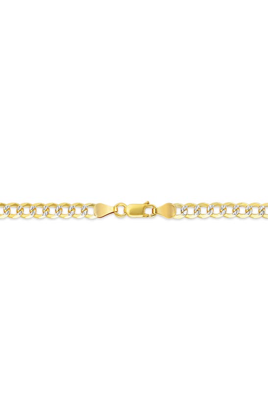 Shop Best Silver Two-tone Flat Curb Link Bracelet In Two Tone