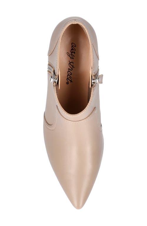 Easy Street Annalee Womens Zip Up Slip On Ankle Boots In Almond
