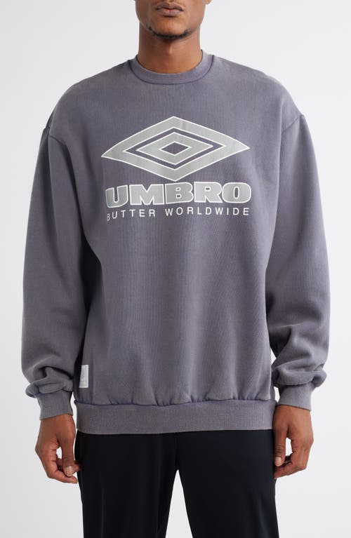 Butter Goods x Umbro Diamond Logo Graphic Sweatshirt in Washed Slate 