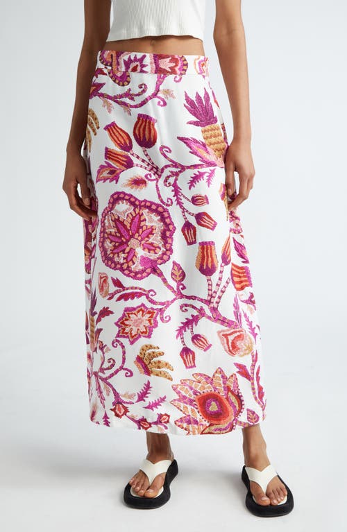 Shop Farm Rio Sunset Tapestry Maxi Skirt In Sunset Tapestry Off-white