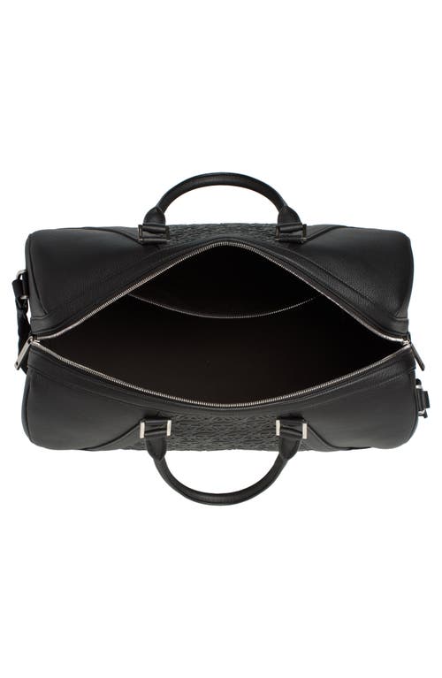 Shop Ferragamo Gancini Embossed Leather Duffle Bag In Nero