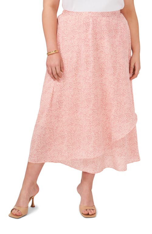 Print Crossover Maxi Skirt in Pink Orchid