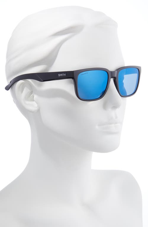 Smith Headliner 55mm Polarized Rectangle Sunglasses In Black/blue Mirror