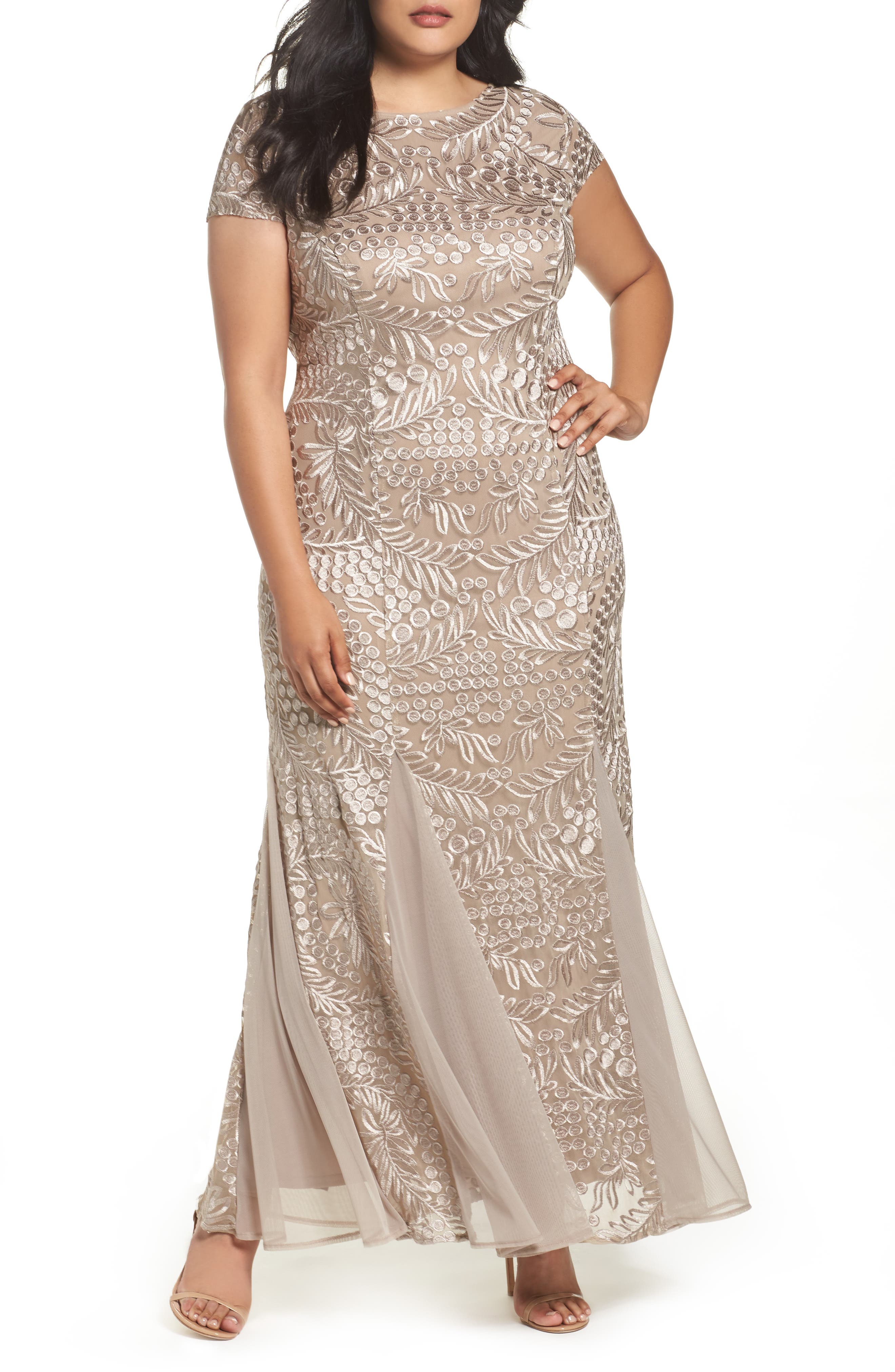 alex evening embroidered gown