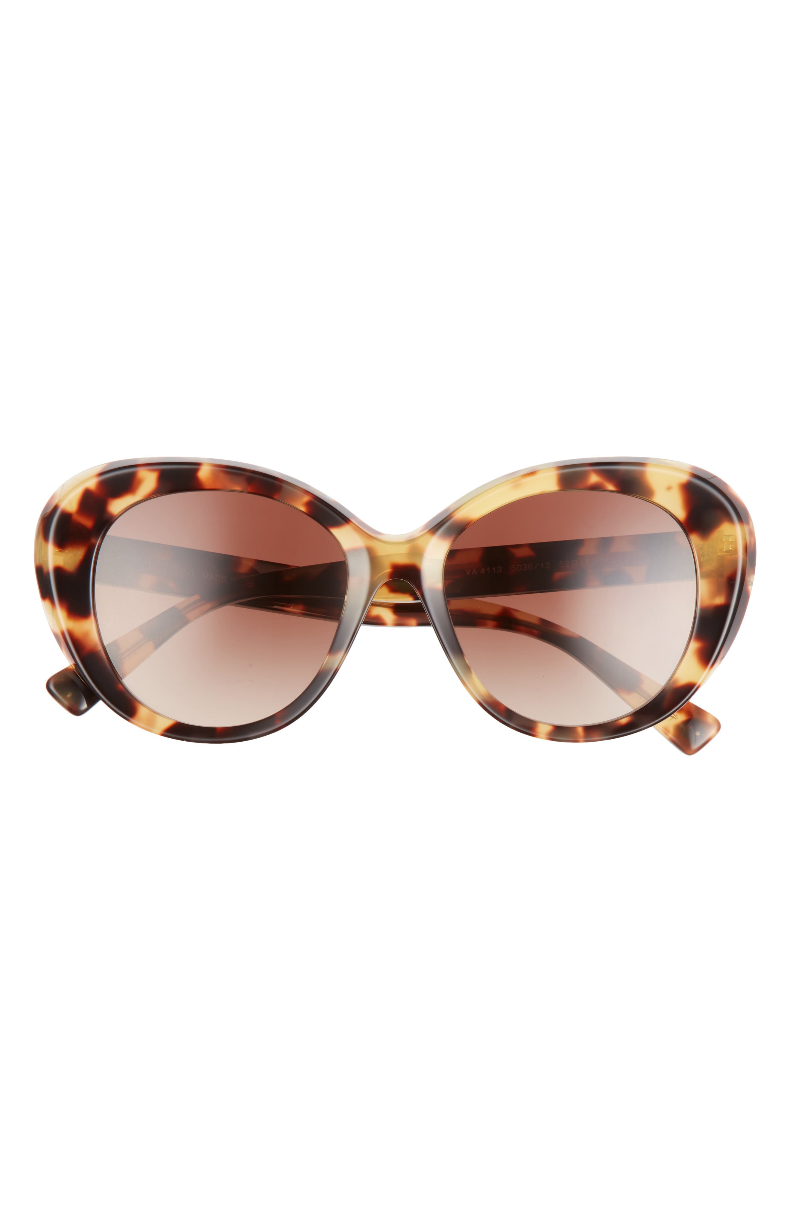 Valentino 52mm Gradient Oval Sunglasses in Light Havana/Brown Gradient