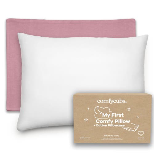 Comfy Cubs Toddler Pillow With Soft Cotton Pillowcase In Mauve