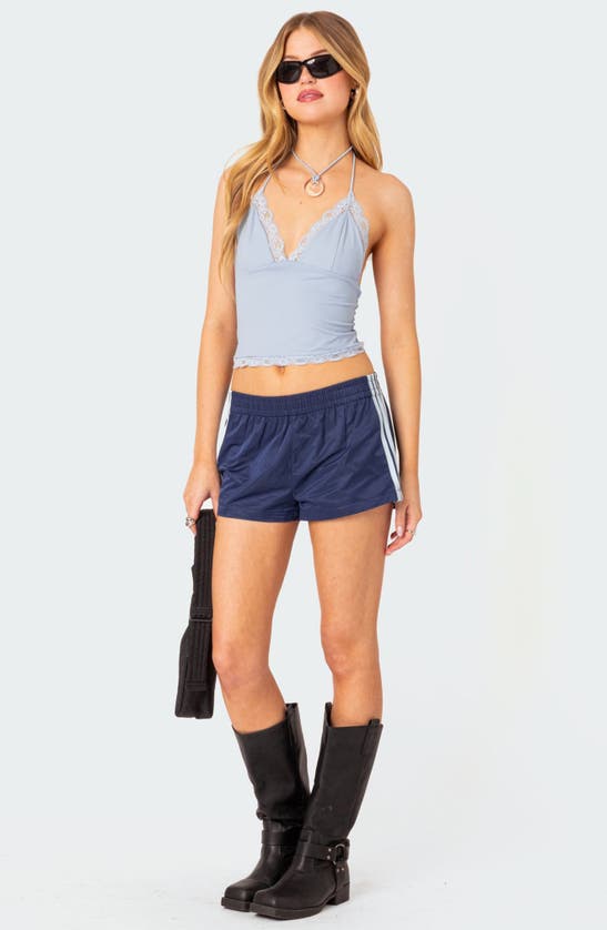 EDIKTED EDIKTED SHARONA LACE TRIM CROP HALTER TOP