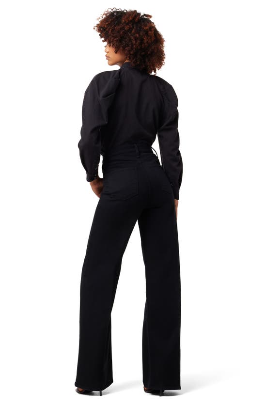 Shop Joe's The Mia High Waist Wide Leg Jeans In Black