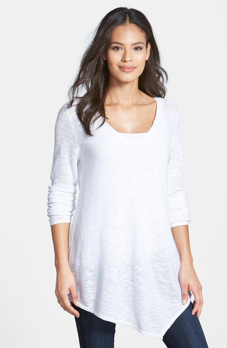 Eileen Fisher Organic Cotton V-Neck Tunic (Plus Size) | Nordstrom