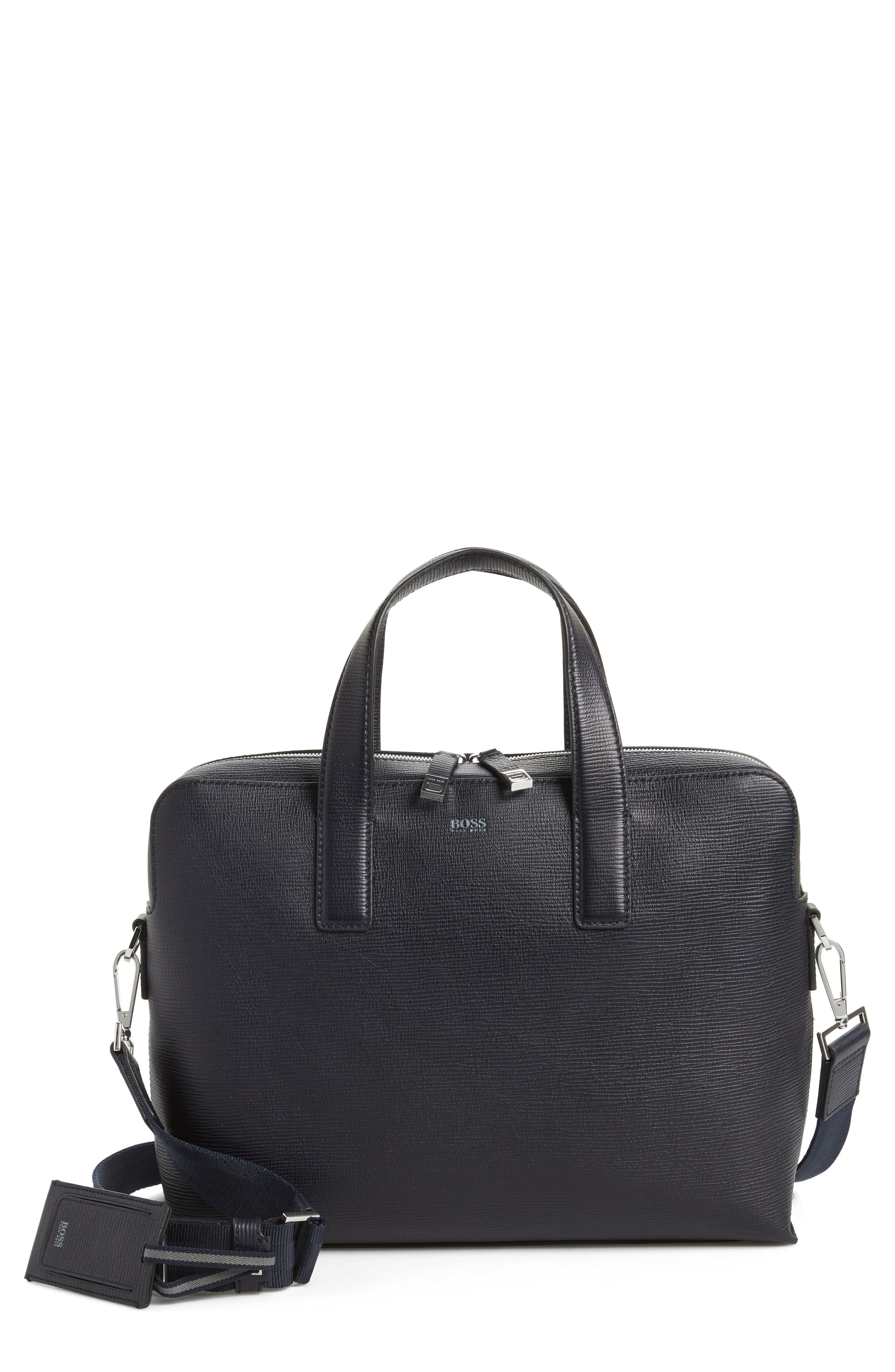 BOSS Timeless Leather Document Briefcase Nordstrom