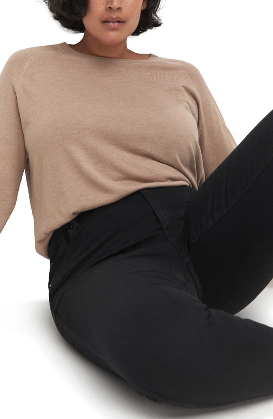 Mango High Waist Skinny Jeans In Black Denim