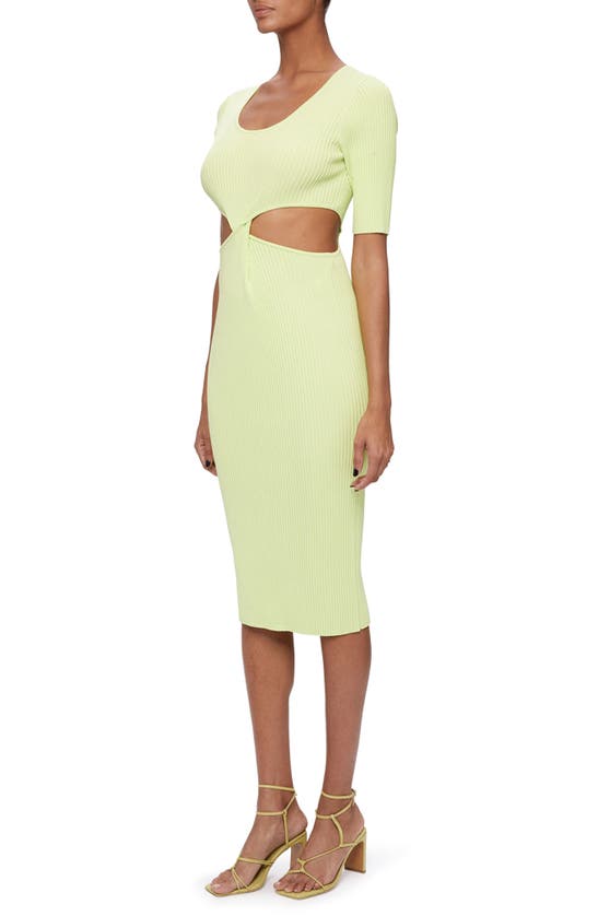 Simkhai Collette Matte Compact Rib Body-con Sweater Dress In Lemongrass