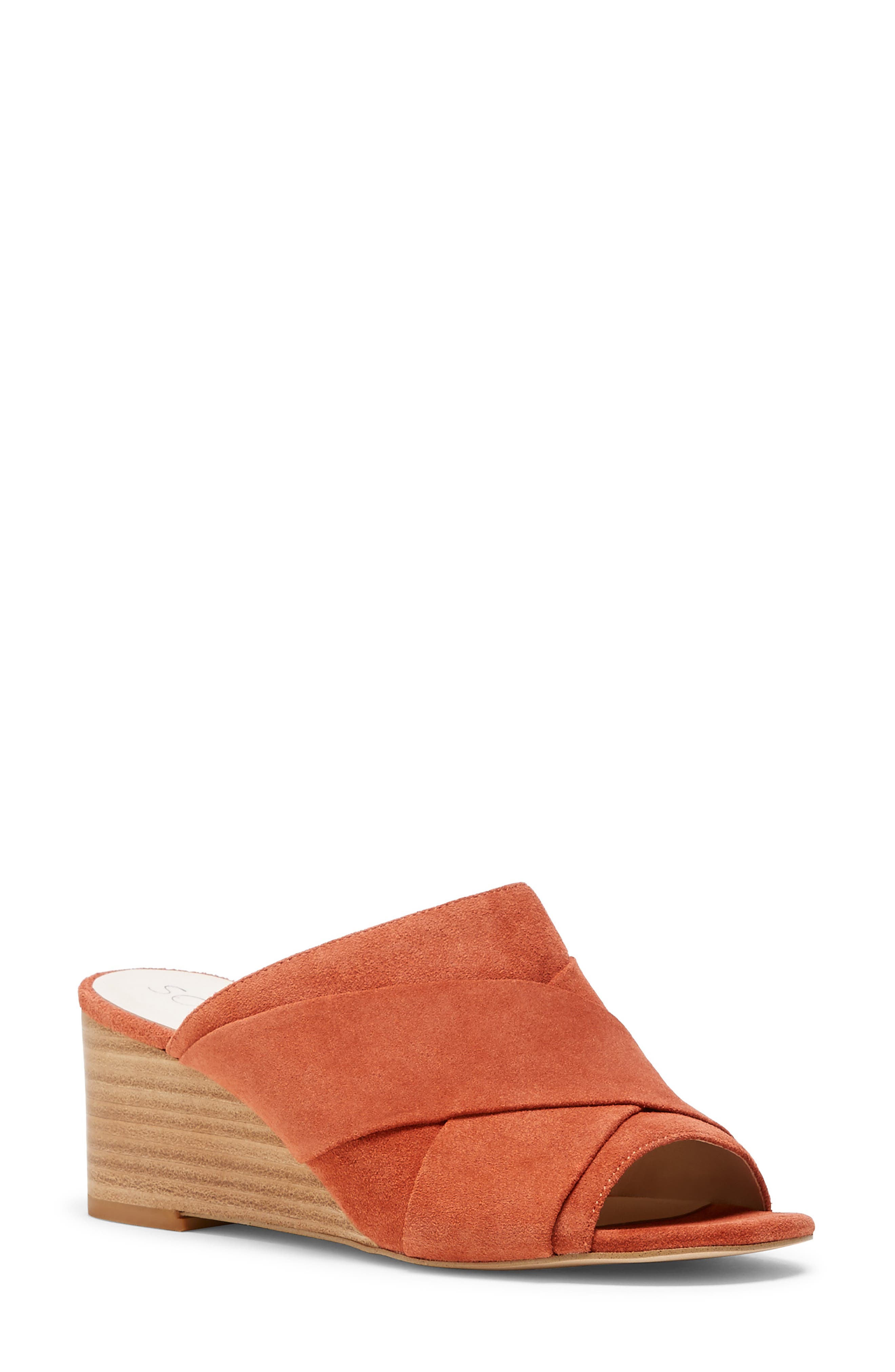 Sole Society Karista Wedge Slide Sandal, Red