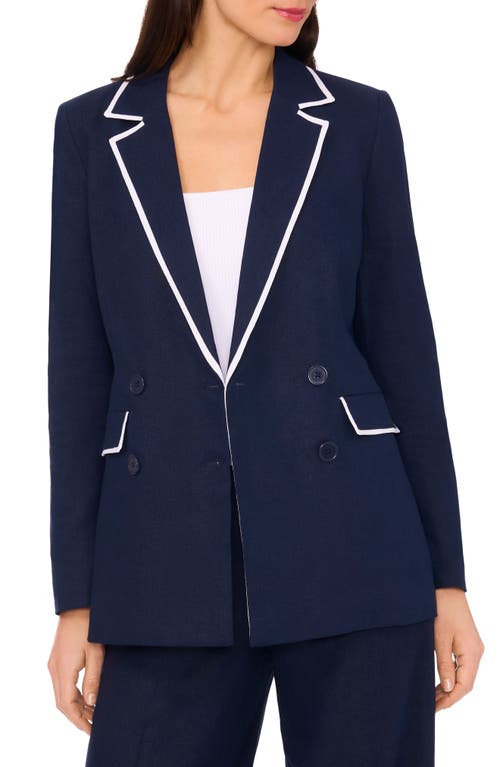 halogen(r) Oversize Double Breasted Linen Blend Blazer Classic Navy Blue at Nordstrom,