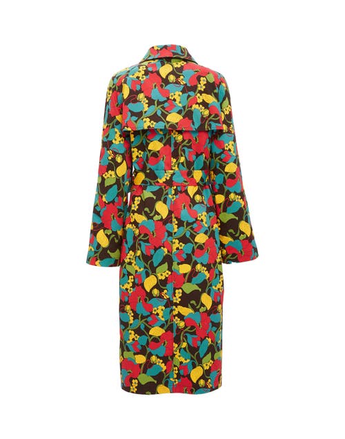 La Doublej Milano Trench Coat In Vines Brown