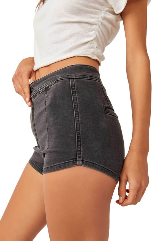 Shop Free People Honeycomb Denim Micro Shorts In Graphite