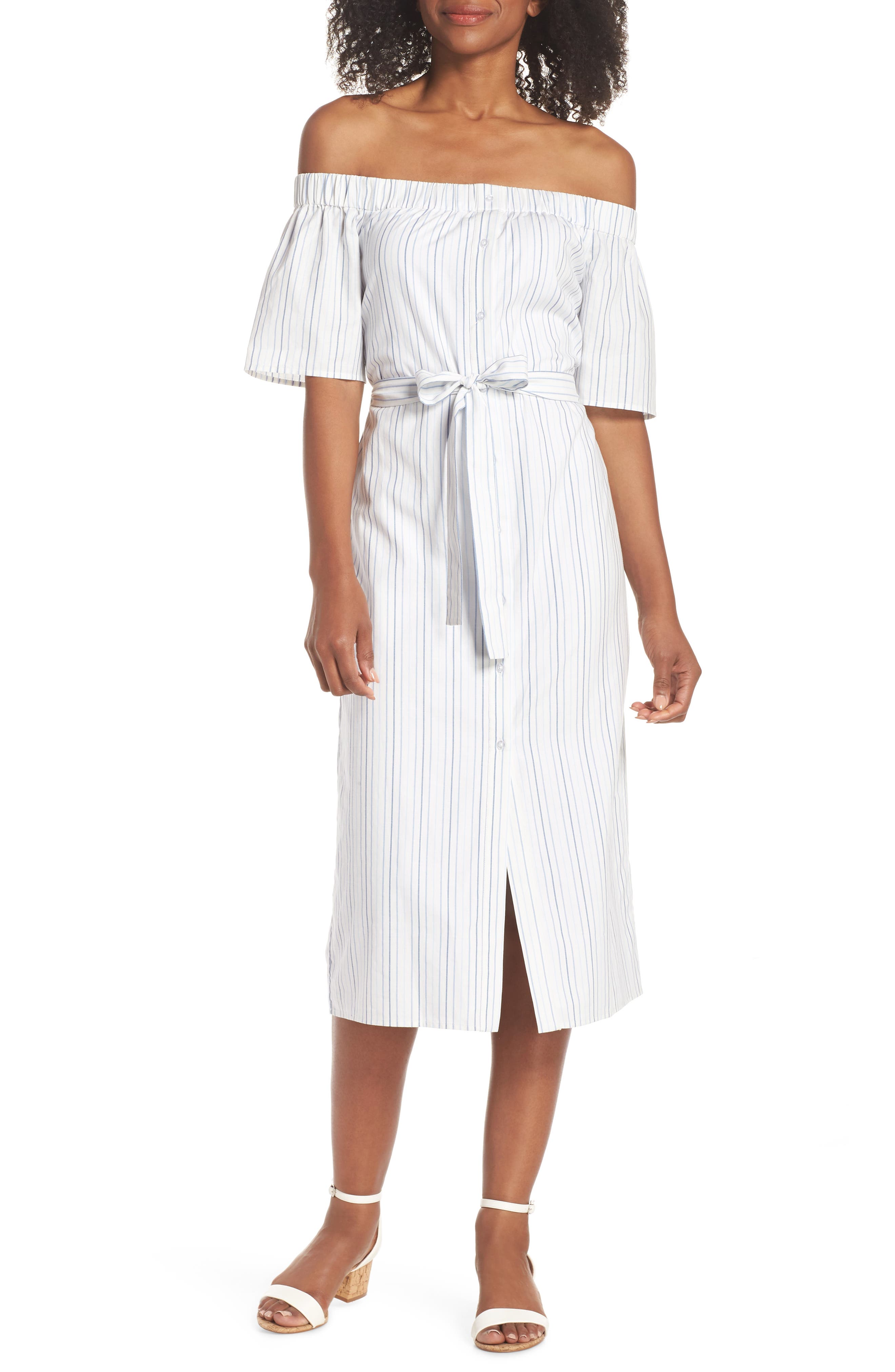 charles henry off the shoulder jumpsuit
