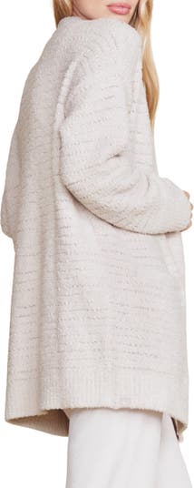 Barefoot Dreams Cozychic™ Bouclé Front Chenile Cardigan In Almond