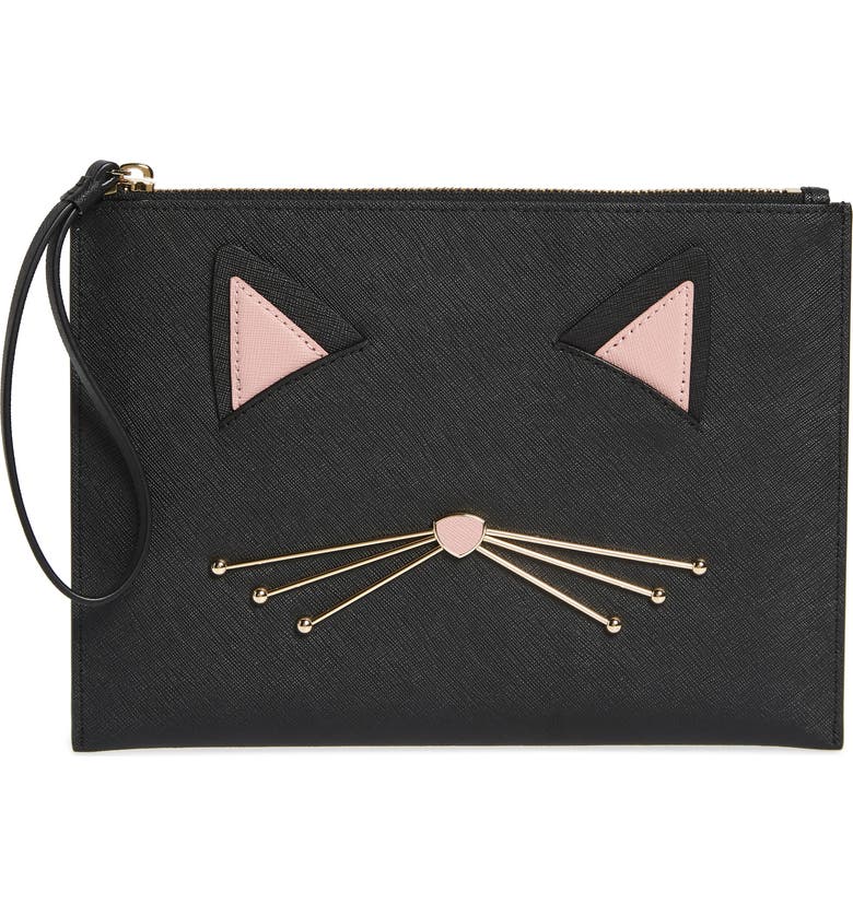 Kate Spade New York Medium Cats Meow Bella Leather Pouch Nordstrom