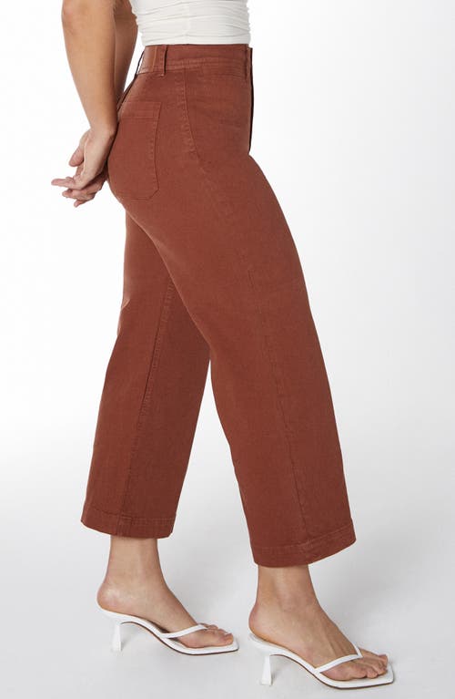 Shop Unpublished Gemma Crop Wide Leg Jeans In Rust Brown