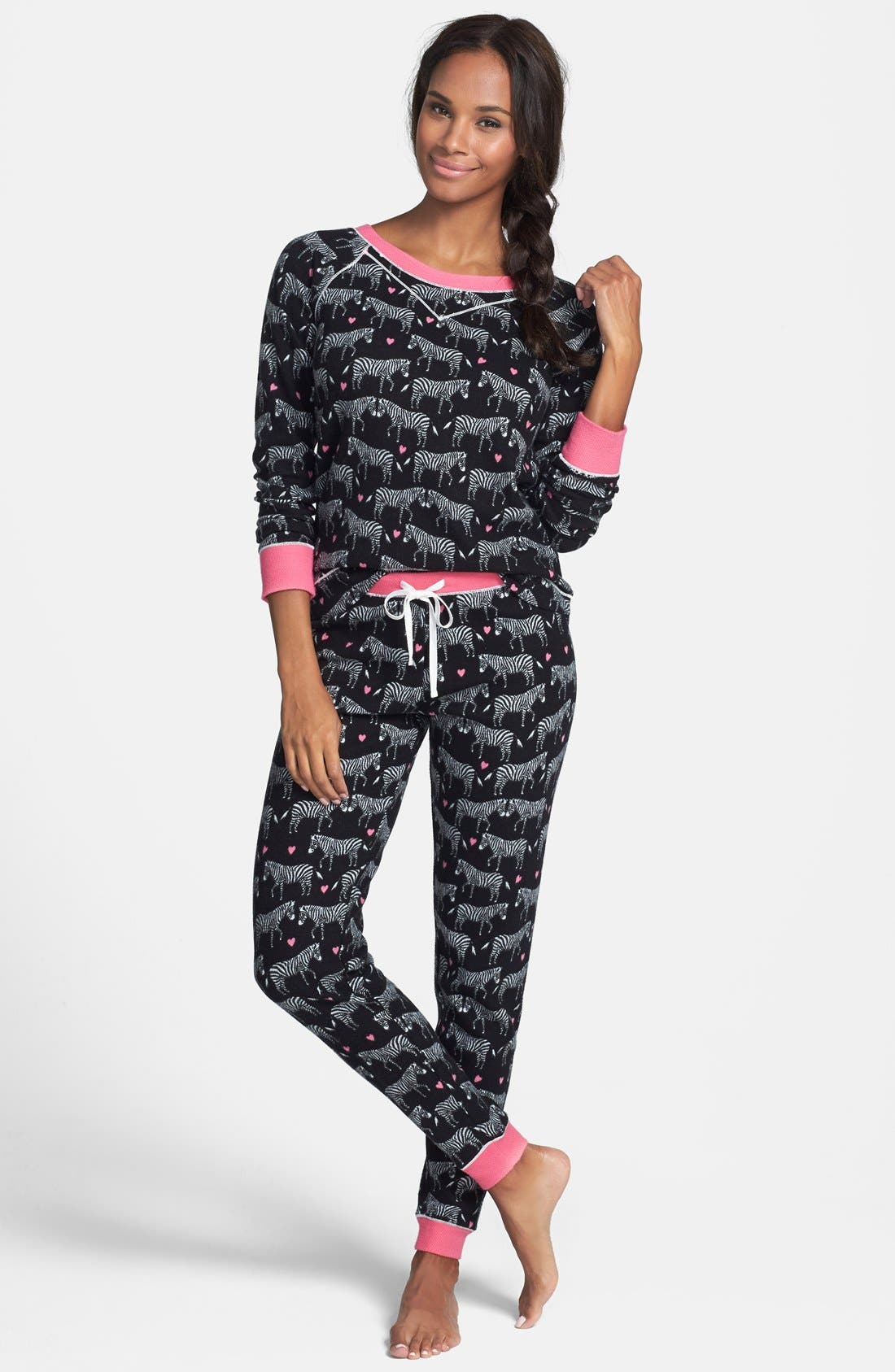 kensie Cozy Appliqué Thermal Pajamas Nordstrom
