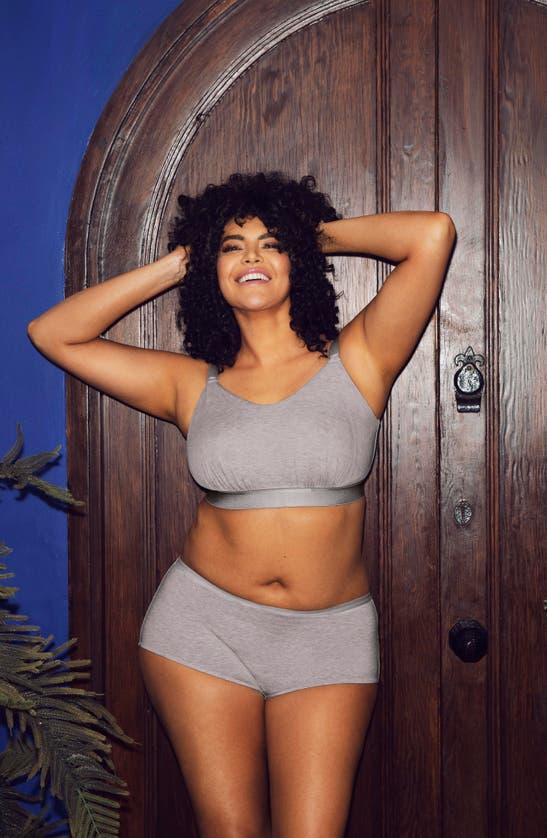 Shop Elomi Downtime Wireless Bralette In Grey Marl