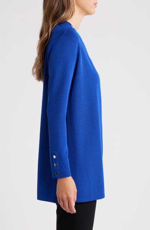 Shop Anne Klein Carmel Long Open Front Cardigan In Vibrant Cobalt