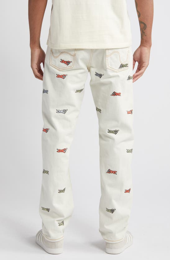 Shop Icecream Stampede Strawberry Fit Straight Leg Jeans In Antique White